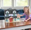 Picture of "HONEY BEE ACRES BUZZBY FARM HOUSE WITH 2 FIGURES - ADULT & CHILD"